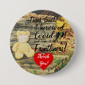 I Survived COVID-19 Badge... Ronde Button 7,6 Cm (Voorkant)