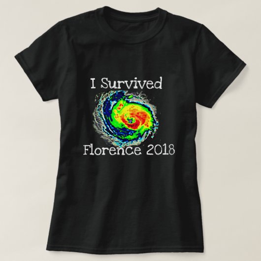 "I Survived Florence 2018" en orkaan Radar T-shirt (Design voorkant)