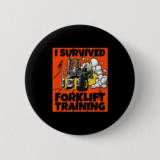 I Survived Forklift Training, New Forklift Operato Ronde Button 5,7 Cm (Voorkant)