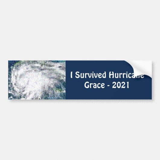 I Survived Hurricane Grace 2021 Bumpersticker (Voorkant)