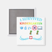 I Survived Kindergarten Class Of 2021 Graduation Q Magneet (Voorkant / Achterkant)