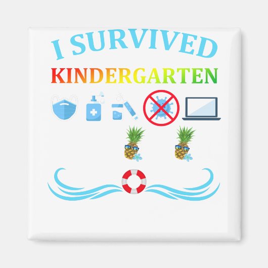 I Survived Kindergarten Class Of 2021 Graduation Q Magneet (Voorkant)