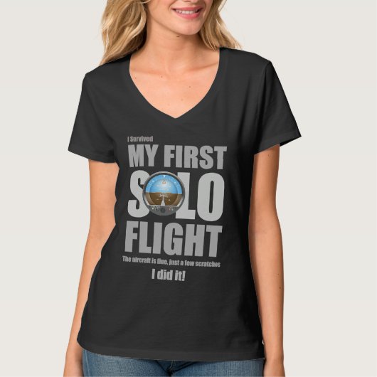 I Survived My First Solo Flight T-shirt (Voorkant)