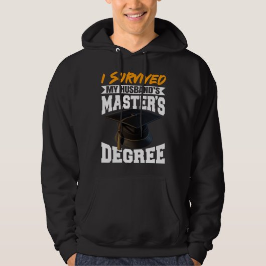 I Survived My Husband s Masters Degree Diploma gra Hoodie (Voorkant)