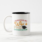I Survived My Wife's PhD Dissertation Funny Couple Tweekleurige Koffiemok (Links)