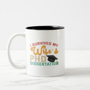I Survived My Wife's PhD Dissertation Funny Couple Tweekleurige Koffiemok