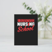 I Survived Nursing School Nurse Afstuderen Briefkaart (Staand voorkant)