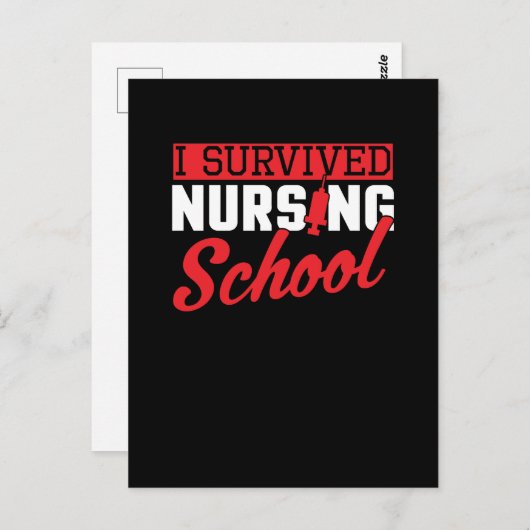 I Survived Nursing School Nurse Afstuderen Briefkaart (Voorkant / Achterkant)