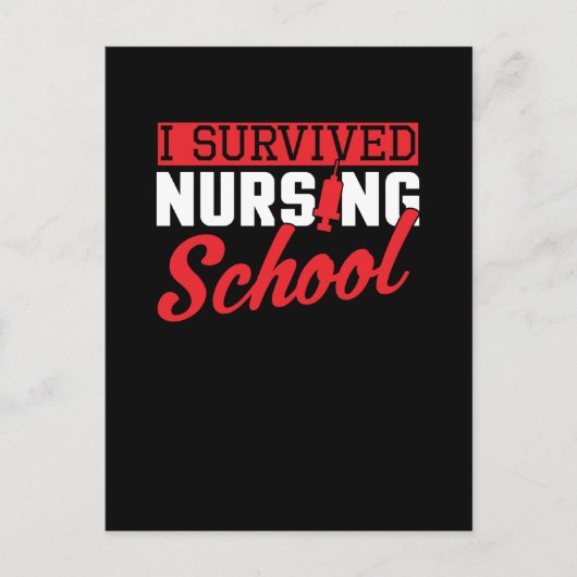 I Survived Nursing School Nurse Afstuderen Briefkaart (Voorkant)