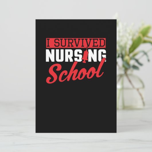 I Survived Nursing School Nurse Afstuderen Kaart (Staand voorkant)