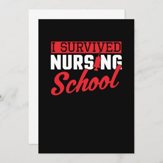 I Survived Nursing School Nurse Afstuderen Kaart (Voorkant / Achterkant)