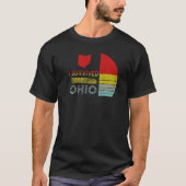 I Survived Ohio map Meme nood retro T-shirt (Voorkant)