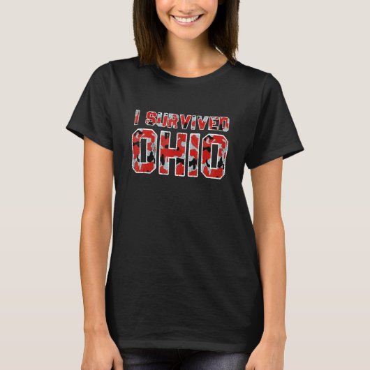 I Survived Ohio map Meme nood retro T-shirt (Voorkant)