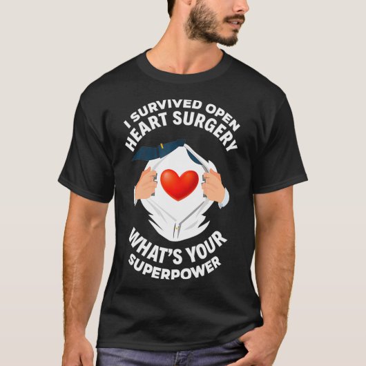 I Survived Open Heart Surgery Funny Bypass Heart T-shirt (Voorkant)
