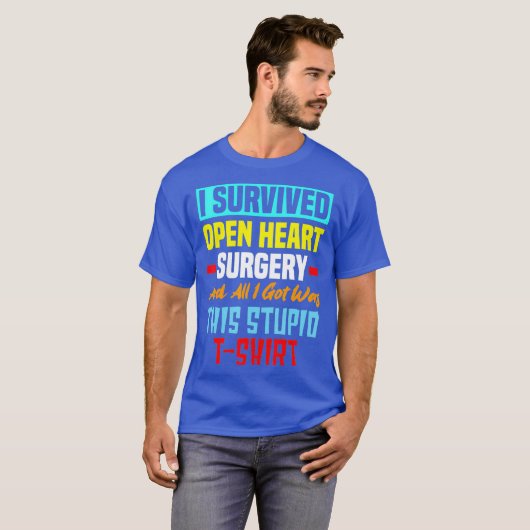 I Survived Open Heart Surgery Funny Bypass Heart T-shirt (Voorkant volledig)