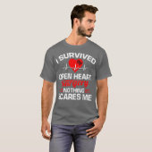 I Survived Open Heart Surgery Gifts Recovery Manne T-shirt (Voorkant volledig)
