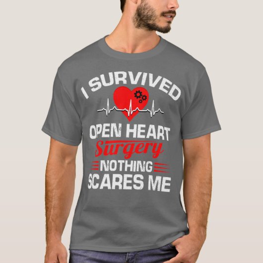 I Survived Open Heart Surgery Gifts Recovery Manne T-shirt (Voorkant)