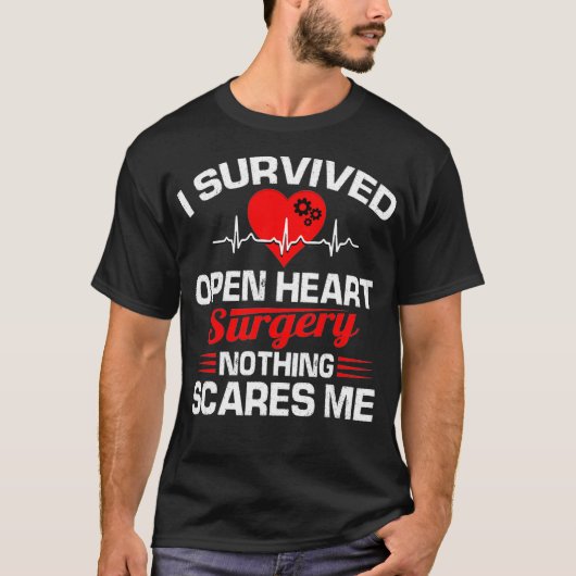 I Survived Open Heart Surgery Gifts Recovery Manne T-shirt (Voorkant)