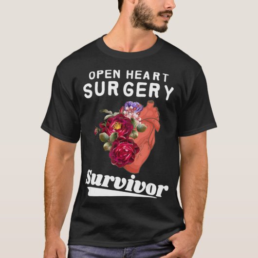 I Survived Open Heart Surgery shirt Heart Attack S (Voorkant)