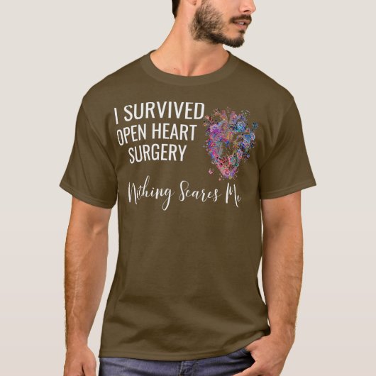 I Survived Open Heart Surgery Survivor Gift T-shirt (Voorkant)