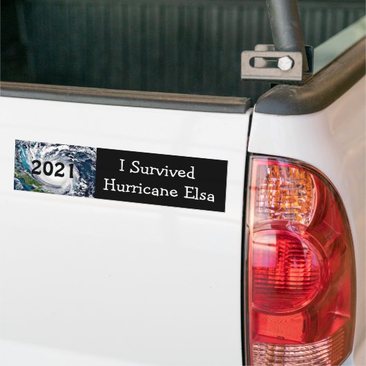 I Survived oricane Elsa 2021 Bumpersticker (Op Truck)