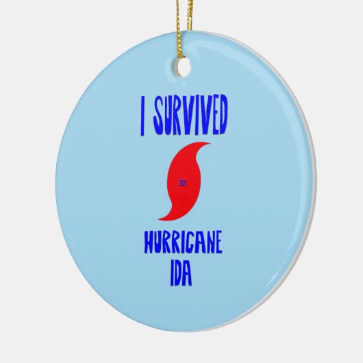 I Survived oricane Ida Keramisch Ornament (Links)
