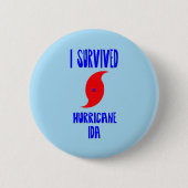 I Survived oricane Ida Ronde Button 5,7 Cm (Voorkant)