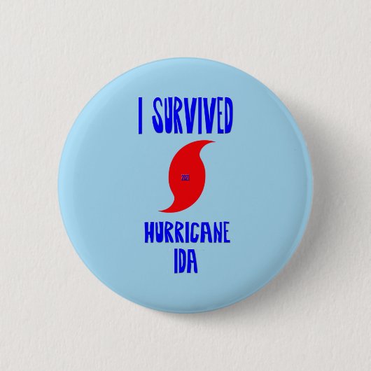 I Survived oricane Ida Ronde Button 5,7 Cm (Voorkant)
