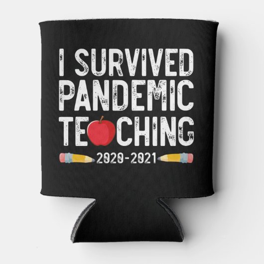 I Survived Pandemic Teaching 2020 2021 Apple Blikjeskoeler (Voorkant)