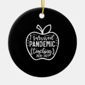 I Survived Pandemic Teaching 2020 2021 Apple Keramisch Ornament (Voorkant)