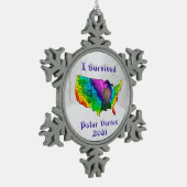 I Survived Polar Vortex 2021 Tin Sneeuwvlok Ornament (Links)