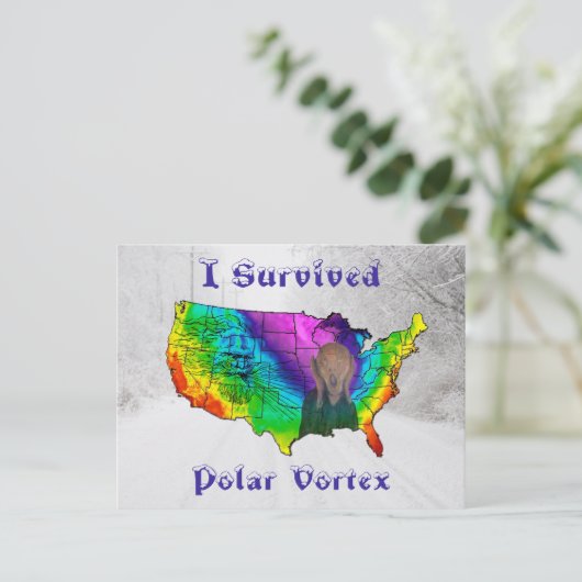 I Survived Polar Vortex Briefkaart (Staand voorkant)
