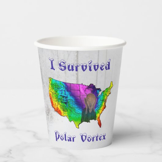 I Survived Polar Vortex Papieren Bekers (Voorkant)