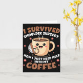 I Survived Shoulder Surgery Funny Coffee Lover Men Kaart (Gele Bloem)