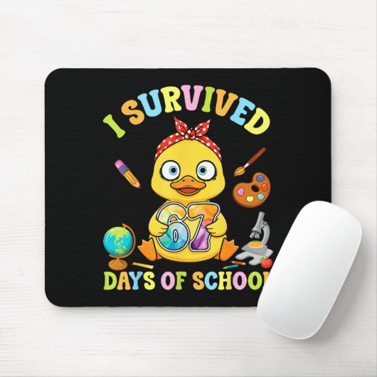 I Survived Six Seven Days Of School Cute Duck Stud Muismat (Met muis)