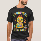 I Survived Six Seven Days Of School Cute Duck Stud T-shirt (Voorkant)