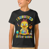 I Survived Six Seven Days Of School Cute Duck Stud T-shirt (Voorkant)