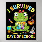 I Survived Six Seven Days Of School Cute Frog Stud Poster (Voorkant)