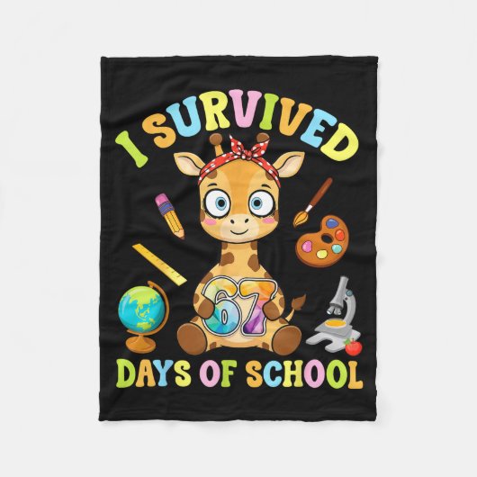 I Survived Six Seven Days Of School Cute Giraffe S Fleece Deken (Voorkant)