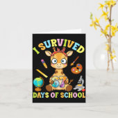 I Survived Six Seven Days Of School Cute Giraffe S Kaart (Gele Bloem)