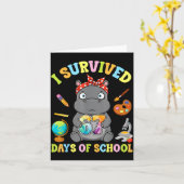 I Survived Six Seven Days Of School Cute Hip Stude Kaart (Gele Bloem)