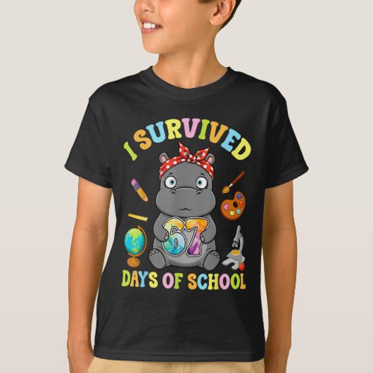 I Survived Six Seven Days Of School Cute Hip Stude T-shirt (Voorkant)