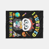 I Survived Six Seven Days Of School Cute Panda Stu Fleece Deken (Voorkant (Horizontaal))