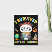 I Survived Six Seven Days Of School Cute Panda Stu Kaart (Voorkant)