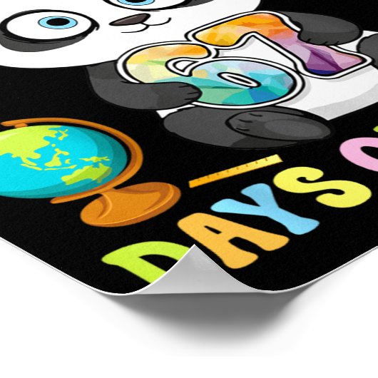 I Survived Six Seven Days Of School Cute Panda Stu Poster (Hoek)