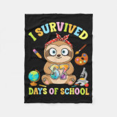 I Survived Six Seven Days Of School Cute Sloth Stu Fleece Deken (Voorkant)