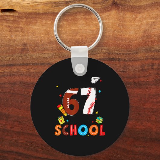 I Survived Sixty Seven Days Of School Funny Baseba Sleutelhanger (Voorkant)