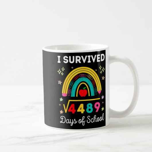 I Survived Square Root 4489 67 Days Of School Math Koffiemok (Rechts)