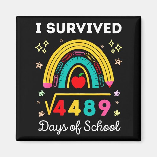 I Survived Square Root 4489 67 Days Of School Math Magneet (Voorkant)
