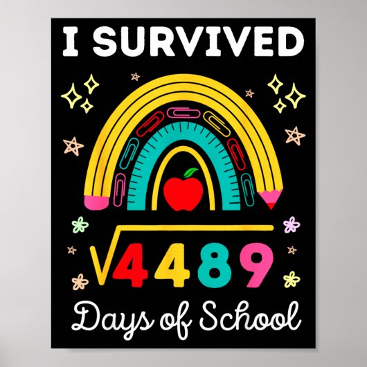I Survived Square Root 4489 67 Days Of School Math Poster (Voorkant)